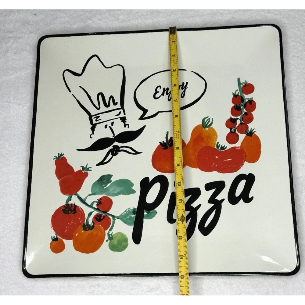 Kate Spade New York Lenox Pizza Platter Large Square Tray Serving Dish Chef New